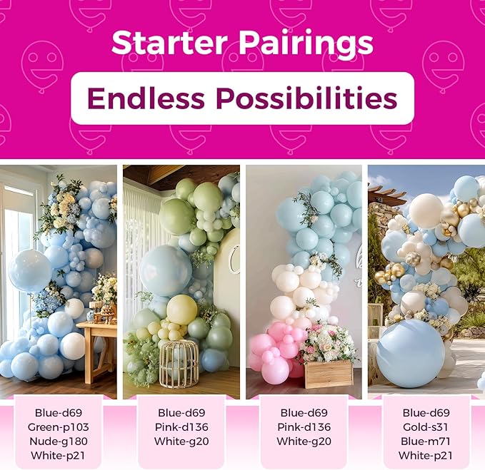 Bezente Pastel Blue Latex Party Balloons - 100 Pack 12 inch Round Helium Light Blue Bridal Blue Balloons for Wedding Bridal Shower Gender Reveal Birthday Party Decoration