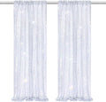 B-COOL Sequin Backdrop Curtain: 2 Panels 2ftx8ft Laser Silver Curtain Backdrop Fabric for Party Birthday Ceremony Satge Backgroumd Decorations