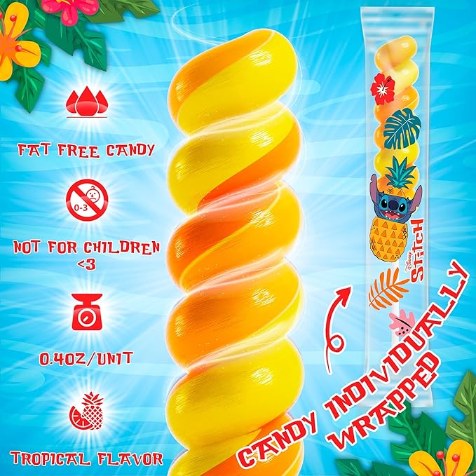 Stitch Swirl Lollipops 20pk- Lilo And Stitch Candy For Lilo And Stitch Party Favors & Stitch Birthday Decorations - Lilo & Stitch Lollipops For Stitch Birthday Party Supplies & Stitch Gifts For Girls & Boys