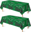OHOME Class of 2026 Decorations - Graduation Party Decorations 2026 - Disposable Plastic Green Tablecloth for Class of 2026 Decorations Party Favors Supplies Banner,54" X 108",2 Pack