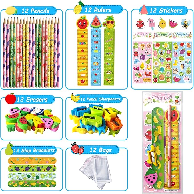 Goodie Bags for Birthday Party, 12 Pack Stationery Return Gifts for Birthday Party – Classroom Gifts for Students Class Gift Rewards Prizes