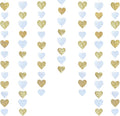 Gold and White Heart Decorations Double Sided Sequin 3D Heart Hanging Wall Art Ornament Garland for Nursery Classroom Bedroom Valentines Day Holiday Christmas Weeding Anniversary Home Wall Decor