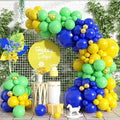 Paready Blue Green Balloons Garland Arch Kit,117Pcs Royal Blue Green Yellow Balloons Arch for Fruit Theme Birthday Wedding Bridal Shower Graduation Jungle Baby Shower Party Decorations