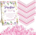 Thyle 51 Pcs Pacifier Hunt Baby Shower Games Include Hunt Sign and 50 Acrylic Pacifiers for Baby Shower Game Decoration Gift Sets Gender Reveal Party Decor(Butterfly)