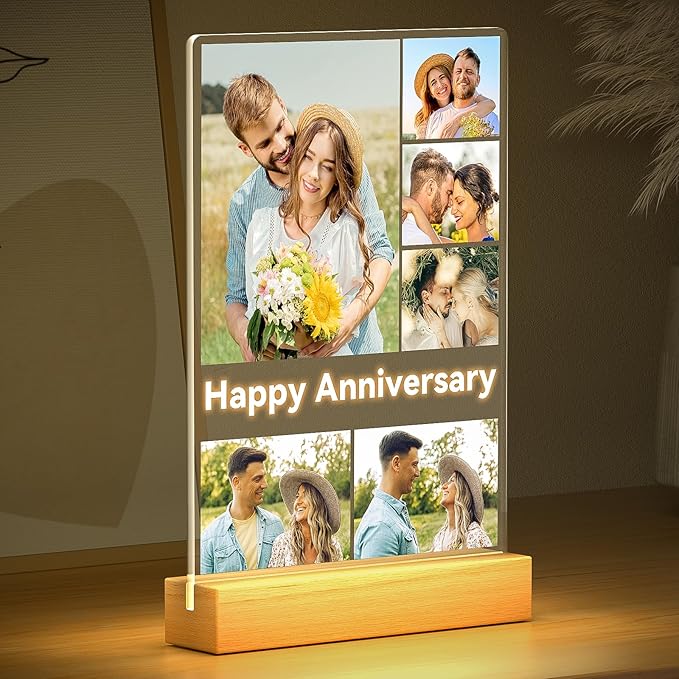 Custom Picture Frames with Photo, Personalized Photo Frame, Customized Gifts for Couple, Personalized Anniversary Birthday Gifts for Women Men Her Him Boyfriend Girlfriend