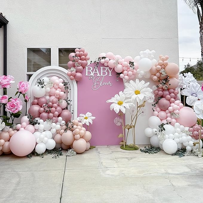 Pink Balloons, 12 Inch 30 Pcs Boho Blush Pink Party Balloon Dusty Rose Nude Pink Balloons Retro Vintage Pink Latex Helium Balloons for Girls Baby Shower Anniversary Wedding Birthday Party Decor