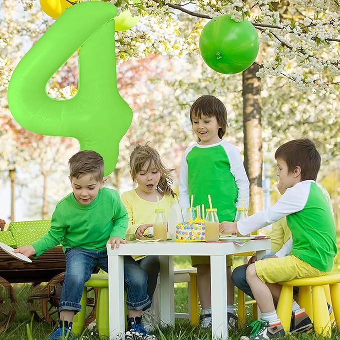 Fluorescent Green Number Balloon 40 inch Giant Foil Helium Balloons Green Number 6 Balloon for 6th Birthday Party Decorations