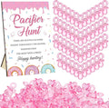 Thyle 51 Pcs Donut Baby Sprinkle Decoration Pacifier Hunt Sprinkled with Love Donut Baby Shower Games Pink Themed Hunt Sign and 50 Acrylic Pacifiers Sets for Gender Reveal Party Favors Guest Supplies