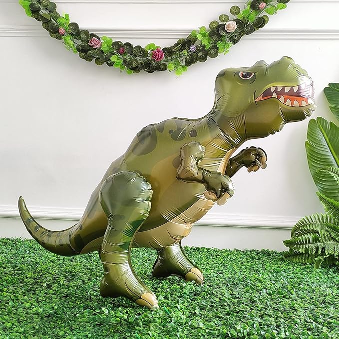 Large Self Standing Dinosaur Balloons 3PCS 38inch Tyrannosaurus Ankylosaurus Triceratops Inflatable Balloons for Birthday Party Decoration Kit Party Supplies Decorations Gift (mixed)