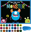 MISS FANTASY Halloween Games Kids - Pin The Eye on The Monster Halloween Party Decorations Gmaes Activities Crafts Supplies for Monster Birthday Family Children Boys Girls Classroom