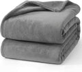 Hansleep Fleece King Size Blanket for Bed Grey, Super Soft Flannel Fuzzy King Size Gray Plush Cozy Blanket for All Seasons, Grey, King 90x108 Inches