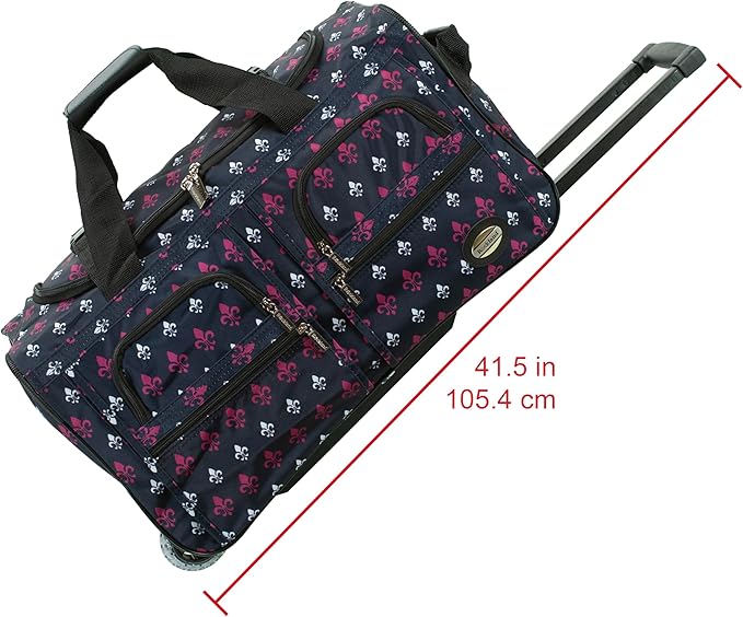 Rockland Rolling Duffel Bag, Black, 22"