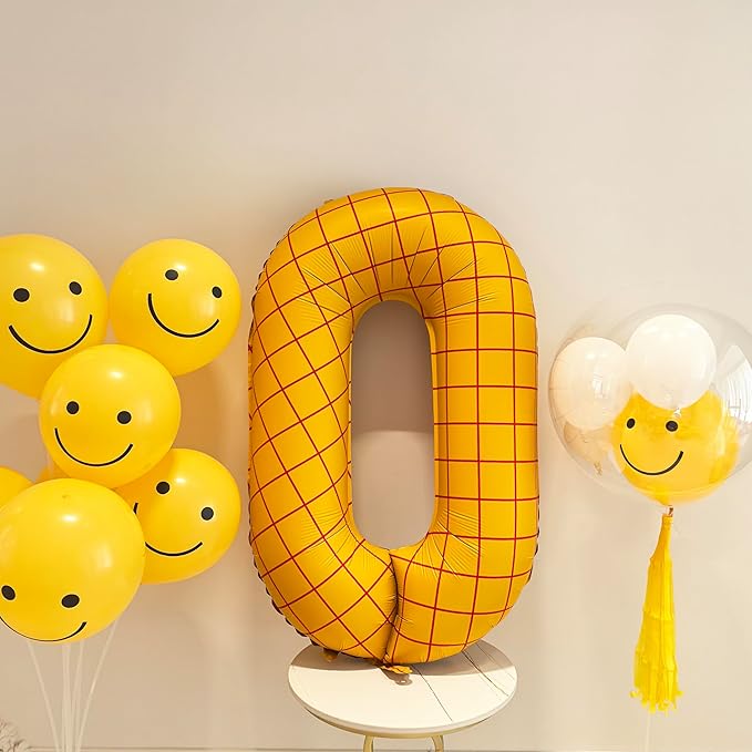 40" Matte Yellow Balloons Toy Inspired Story Theme party Supplies, Number Birthday Decoration, Cowboy Decorations Western, Cowgirl Party Balloon Digital 0