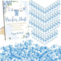 Whaline 51 Pcs Pacifier Hunt Baby Shower Game Include Watercolor Baby Clothes Wooden Sign 50 Blue Plastic Pacifier for Gender Reveal Party Favor Gift Supplies