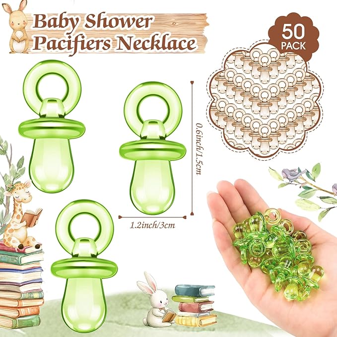 Thyle 51 Pcs Storybook Pacifier Hunt Baby Shower Games a New Chapter Will Soon Begin Baby Shower Game Decoration Include Hunt Sign and 50 Acrylic Pacifiers Gift Sets for Gender Reveal Party Decor