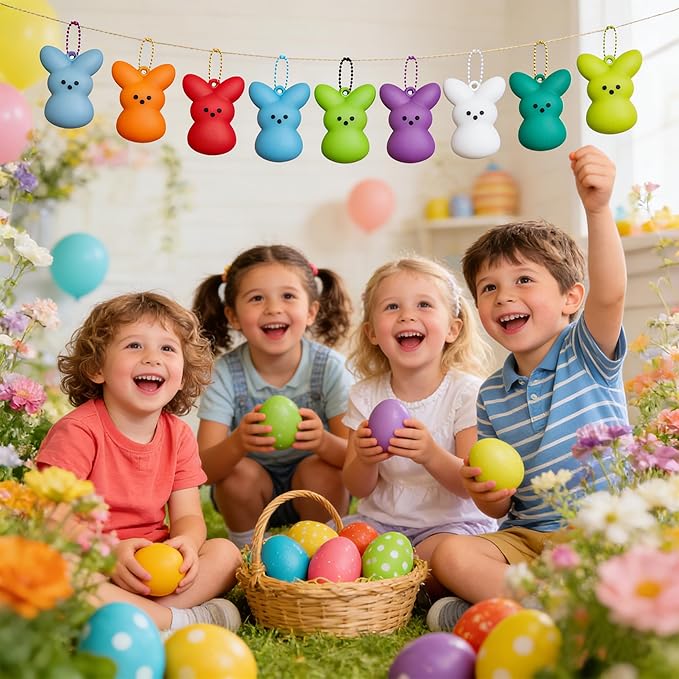 72 Pcs Easter Party Favors for Kids, Easter Egg Fillers Basket Stuffers, Birthday Gifts for Toddlers Adult, Classroom Prizes Box, Easter Decorations