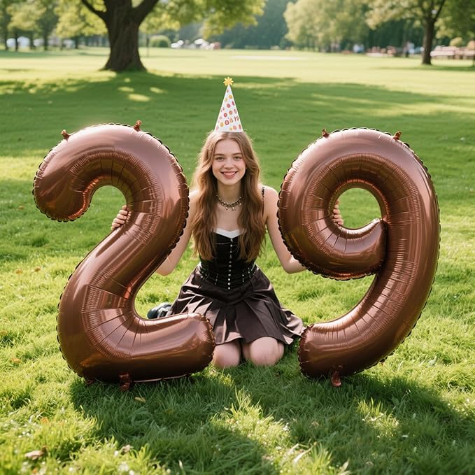 40 Inch Dark Brown Balloon Number 9,Chocolate Jumbo Mylar Foil Helium Balloon for 9 19th 29th 39th 90th 99th Digital Balloons for Birthday Party,Wedding Anniversary Party Decorations