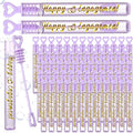 50 Packs Happy Engagement Bubbles Wedding Proposal Table Decorations Purple Heart Bridal Shower Favors Guests Gifts for Engagement Party Supplies(Golden)