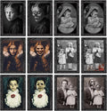 Scary Halloween Decorations Indoor Wall Decor, 6Pack 3D Changing Face Moving Picture Frames Portrait, Gothic Horror Poster Castle Haunted House Mansion Decor Decoration Party Supplies