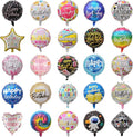 100Pcs Happy Birthday Balloon - Helium Foil Balloon for Birthday Party Decoration, with Ribbons, Suitable for Children, Adults, Anniversaries, Baby Showers(25 Style)