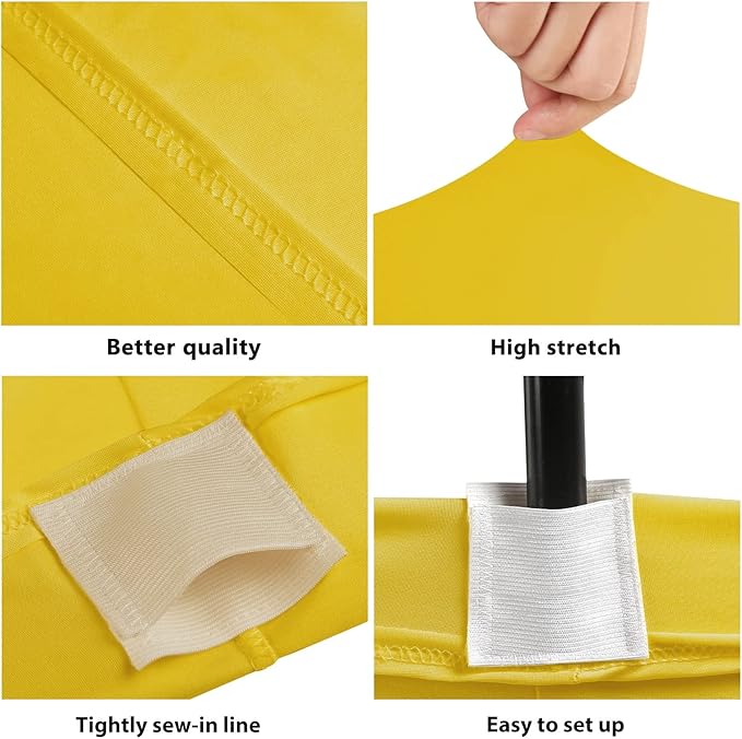 Table Covers for 6 Foot Tables, Yellow Washable and Wrinkle Resistant Stretch Tablecloths Rectangle 6ft for Events, Wedding, Banquets, Parties