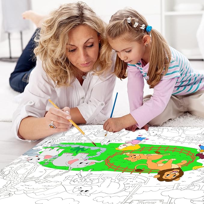 Set of 3 Coloring Posters for Kids Giant Coloring Poster Large Animal Ocean Dinosaur Coloring Tablecloth Jumbo Coloring Books for kids Classroom Home Birthday Party Supplies Favor 31.4 x 43.3 Inch