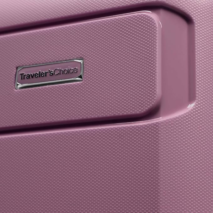 Traveler's Choice Pagosa Hardshell Expandable Luggage with Spinner Wheels, Mauve, 22-Inch Carry-on