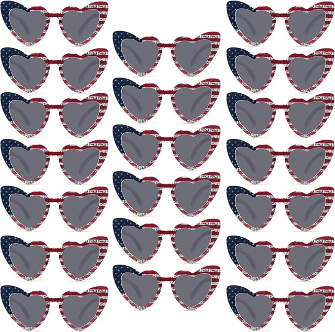 YQVIE Bulk American Flag Sunglasses for Adult Retro Independence Day Glasses UV400 Protection