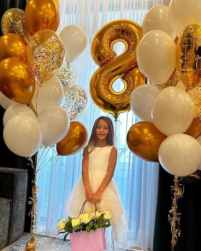 Gold Number 16 Balloon 40 Inch, 16th Birthday Party Decorations for Children, Giant 16 Foil Balloon for Party Supplies