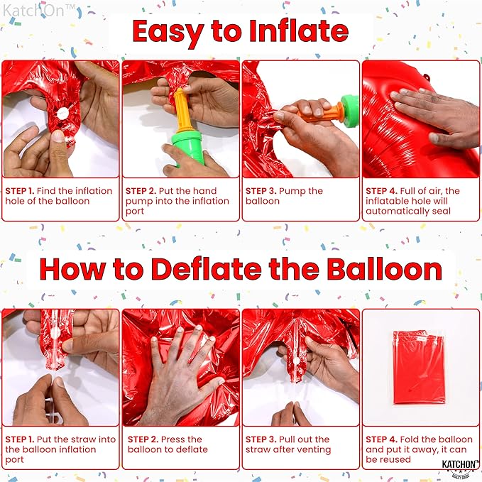 KatchOn, Giant Red Number 4 Balloons for Birthdays - 40 Inch | Red 4 Balloon Number | 4th Birthday Balloons for Boys and Girls | Number Balloons for 4th Anniversary Decorations