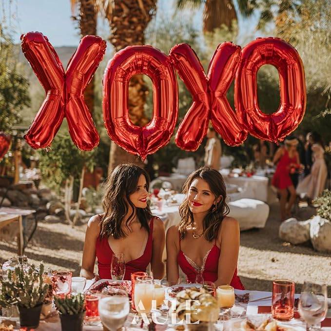 AULE red Letter Balloons Q 40Inch Large Giant big Foil Mylar red Q Balloon for Birthday Aniversary Party Decorations