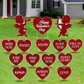 15 PCS Valentine's Day Decorations Valentine's Day Yard Signs, Valentines Love Heart Outdoor Decorations, Happy Valentines Day Heart Yard Signs, Valentine's Day Wedding Anniversary Outdoor Decor SetLawn Pathway Decor