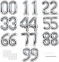 TONIFUL Number Balloons 16 Inch Silver 2 Set 0-9 Number Mylar Foil Balloons 20 Pcs Custom digitalal for 2026 New Year Eve Birthday Party Engagement Graduations Anniversary Baby Shower Decor