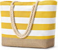 Becokan Beach Bags for Women Large Canvas Beach Tote Bag Beach Bags Waterproof Sandproof Swim Pool Bag Travel Essentials