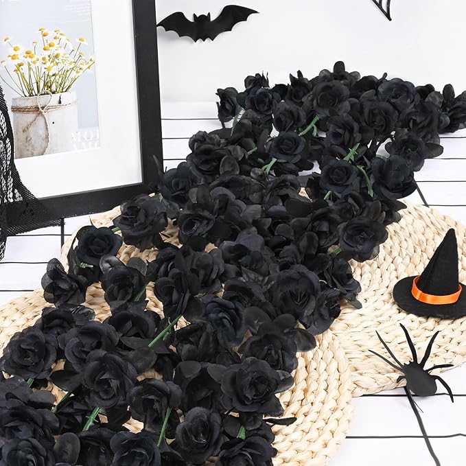 BLEUM CADE 5Pcs 41Ft Flower Garland Artificial Rose Vines for Bedroom, Cute Fake Hanging Flower Vines Floral Garland Decorations for Halloween Wedding Party Wall Room Decor Aesthetic