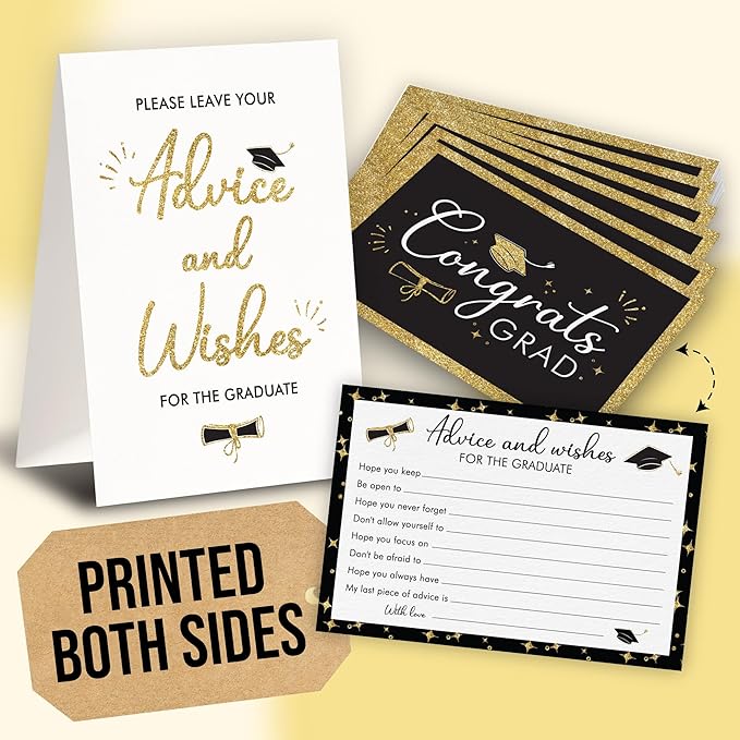 Graduation Advice Cards 2026-50 Pcs Well Wishes And Advice For The Graduate, Grad Party Decorations 2026 Ideas, High School Graduation Party Favors Supplies, College Grad Games Activities