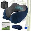 Cirorld Neck Pillow for Traveling, Travel Pillows for Airplanes,100% Pure Memory Foam Travel Neck Pillow, Adjustable Flight Pillow, Portable Plane Accessories with Eye Mask, Earplugs, Carry Bag