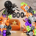 Halloween Spider Web Arch Kit - 136 Pcs Boo Banner Balloons, Spider & Confetti, Indoor/Outdoor Decor