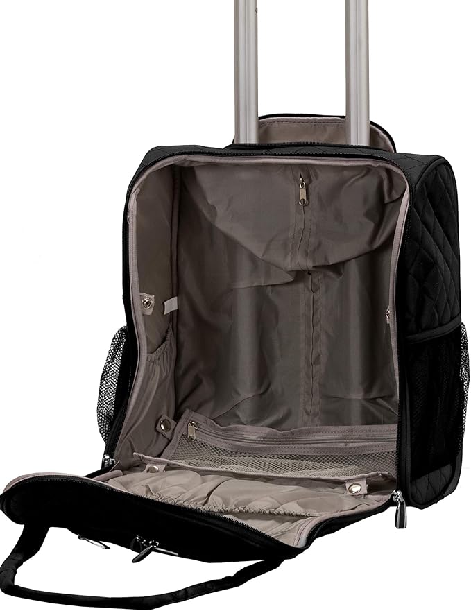 Rockland Melrose Upright Wheeled Underseater Carry-On Luggage, Black