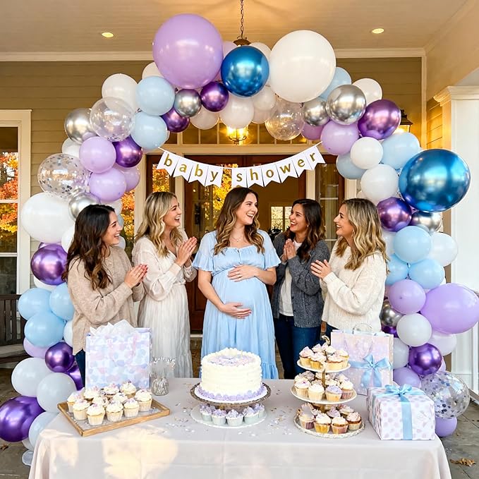 Purple and Blue Balloon Arch Garland Kit for Girls Princess Birthday Party Baby Shower Anniversary Decorations