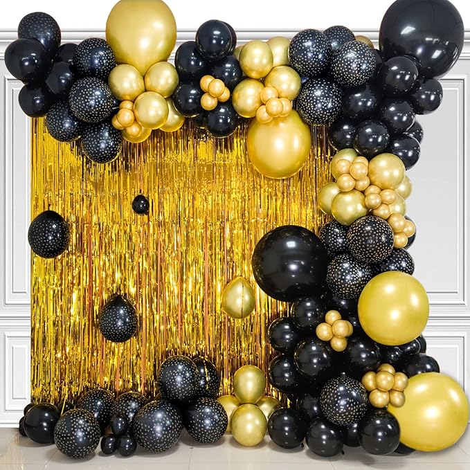 Black Latex Balloons 100 Pack 12 Inch Black Round Helium Balloons Party Balloons for Birthday Themed Wedding Graduation New Year Backdrop Decorations