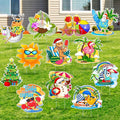 Amyhill 12 Pcs Summer Christmas Outdoor Yard Decoration Summer Christmas Garden Lawn Stake Signs with Stakes Waterproof Corrugated Outdoor Decor for Patio Lawn Walkway Party Decorations, 12 Style