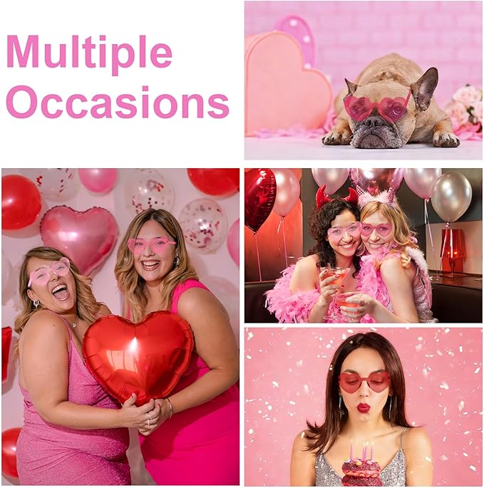 Heart Sunglasses 12/18/24 Pcs Heart Shaped Glasses for Women Cute Funny Party Glasses Party Favors Accessories