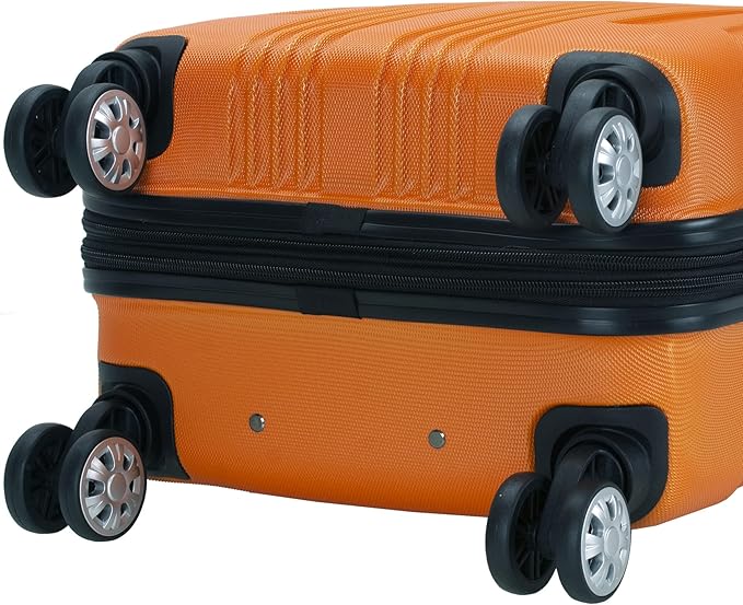 Rockland London Hardside 3 Piece Expandable Spinner Wheel Luggage Set, (20"/24"/28"), Orange