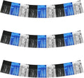 BEISHIDA 3 Packs Metallic Foil Fringe Garland Black Blue Silver Wall Hanging Tinsel Fringe Banners for Car Floats Bridal Shower Wedding Birthday Graduation Holiday Party Decoration(30 Feet)