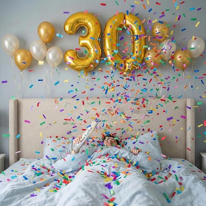 PrimePure Confetti Cannon Party Poppers - Biodegradable Multicolor Rectangular Confetti Poppers - 2 Pack - Party Cannon Shooters Gun for Wedding, Birthdays, Celebrations