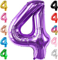 KatchOn, Giant Purple 4 Balloon Number - 40 Inch | Purple Number 4 Balloon, Mermaid 4th Birthday Decorations for Girls, Women | 4th Birthday Balloons | 4th Happy Anniversary Decorations
