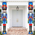 Blue Nutcracker Christmas Porch Banner Set 71"x12" Front Door Outdoor Christmas Decorations, Nutcracker Soldier Doorway Hanging Banners for Entryway, Wall, Fireplace, Winter Holiday Home Decor
