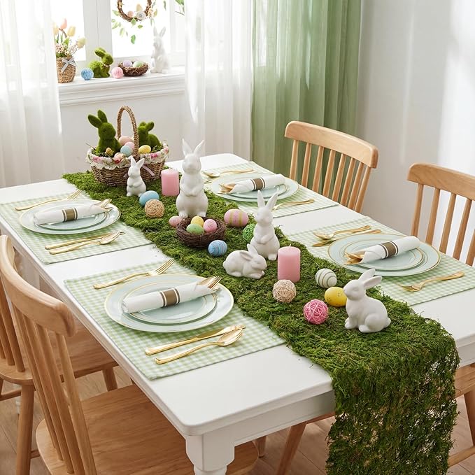 175PCS Sage Green Plastic Plates - Heavy Duty Green Plates Disposable - 25Guests Plastic Dinnerware with Rolled Napkins for Spring/Birthday/Baby Shower/Easter