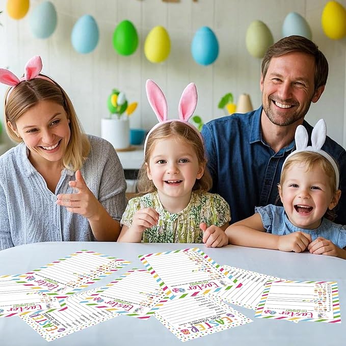 COCHIE Easter Party Games for Adults Family Office Large Groups, Words Pictionary Game, Guesstures Games, Word Scramble Game Spring Classroom Activities with Answer Key (Easter)